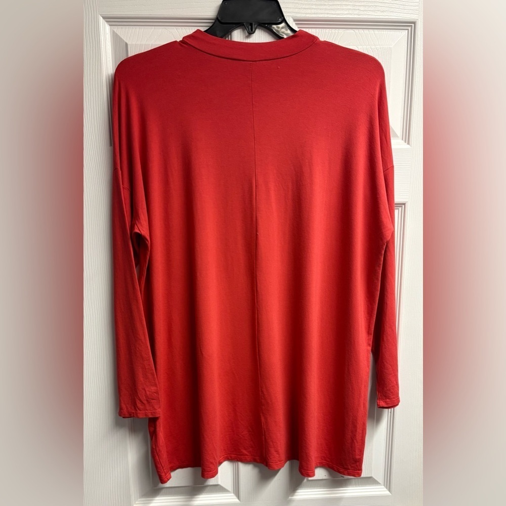 Eileen Fisher Lightweight Red Jersey Viscose Blend Dress Size Large - Picture 4 of 4